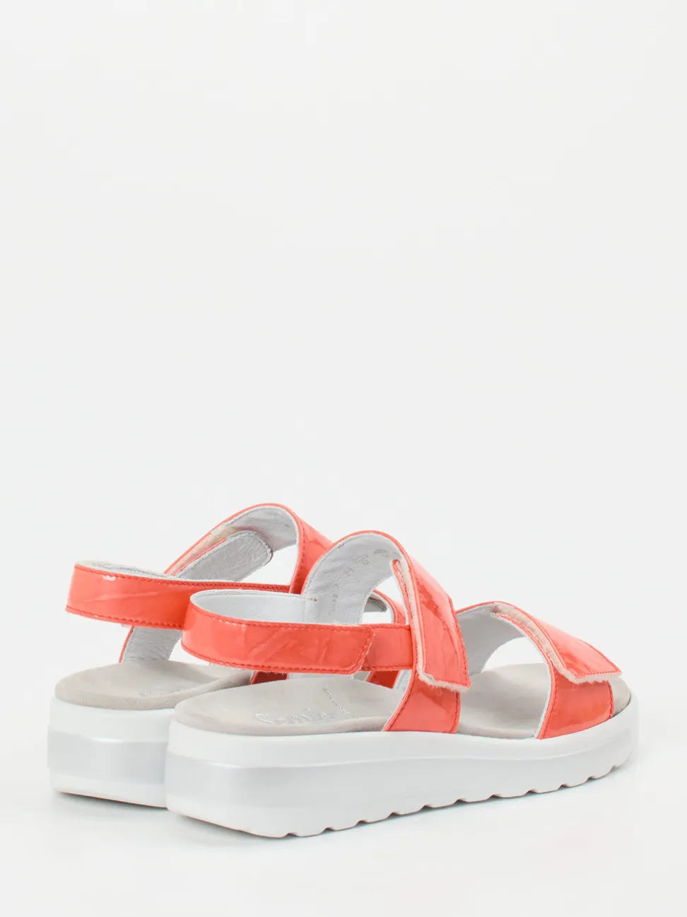 Semler – Sandalen aus Lackleder in Korallenrot