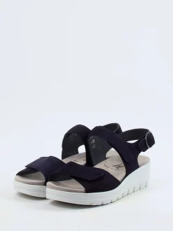 Semler – Sandalen aus Veloursleder Dunkelblau