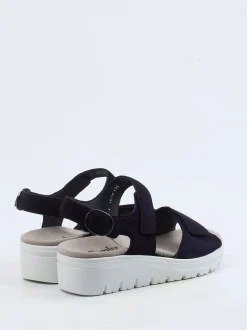 Semler – Sandalen aus Veloursleder Dunkelblau