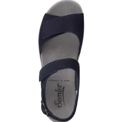 Semler – Sandalen aus Veloursleder Dunkelblau
