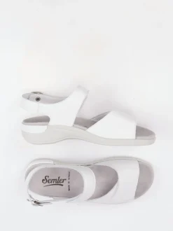 Semler – Sandalette aus Kalbleder weiß