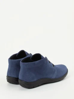 Semler – Schnür-Bootie aus Veloursleder jeansblau