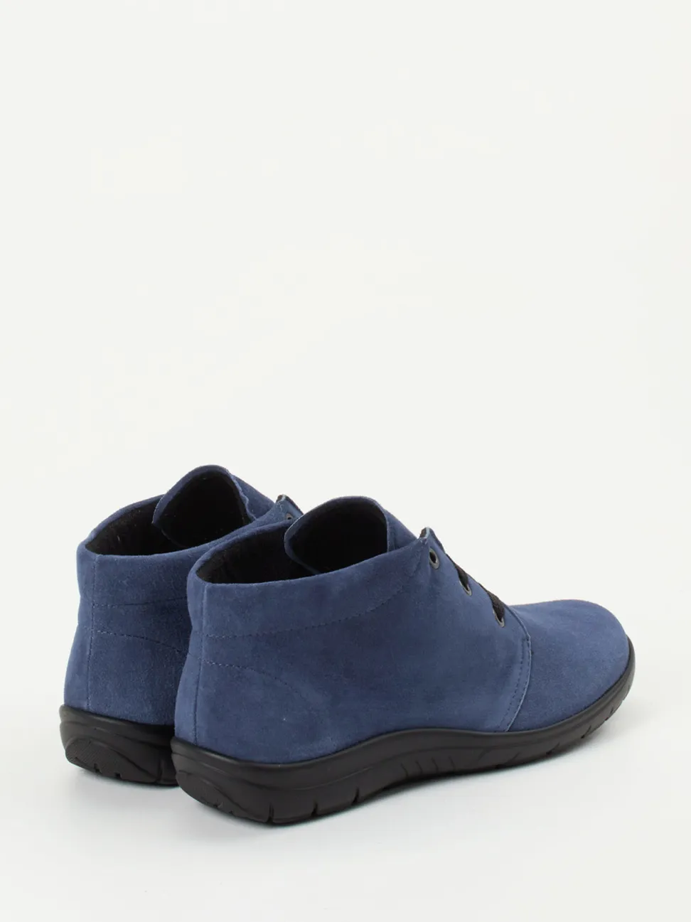 Semler – Schnür-Bootie aus Veloursleder jeansblau