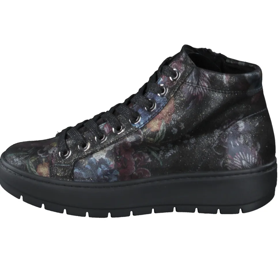 Semler – Schnürboots aus geprägtem Leder floral