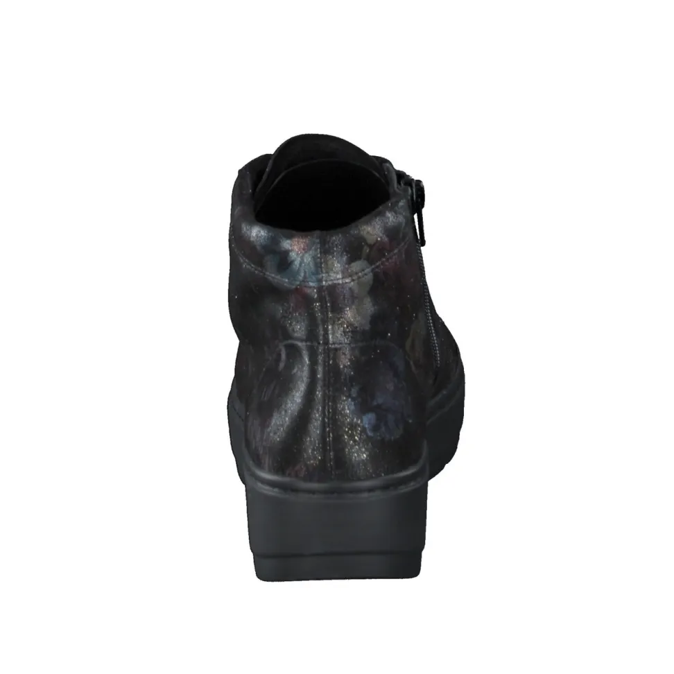 Semler – Schnürboots aus geprägtem Leder floral