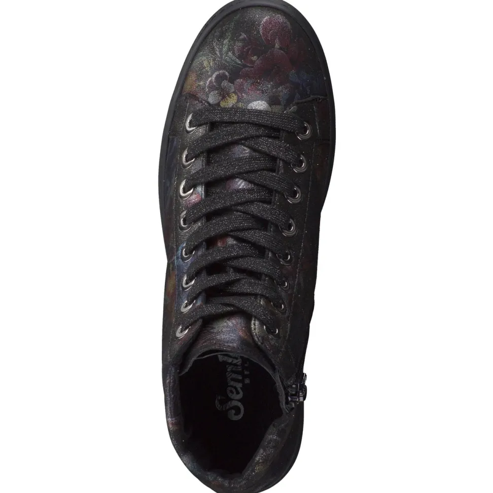 Semler – Schnürboots aus geprägtem Leder floral