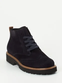Semler – Schnürboots aus Veloursleder Dunkelblau