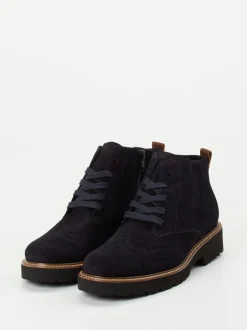 Semler – Schnürboots aus Veloursleder Dunkelblau