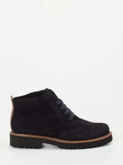Semler – Schnürboots aus Veloursleder Dunkelblau