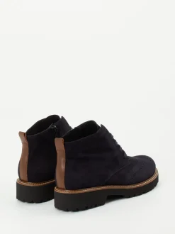 Semler – Schnürboots aus Veloursleder Dunkelblau