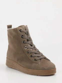 Semler – Schnürboots aus Veloursleder in Taupe