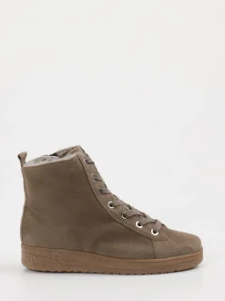 Semler – Schnürboots aus Veloursleder in Taupe