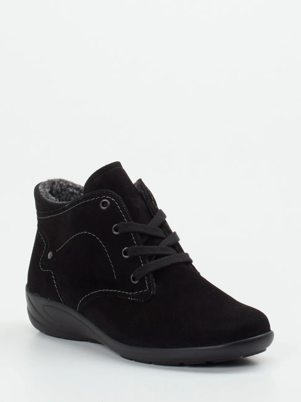 Semler – Schnürboots aus Veloursleder schwarz