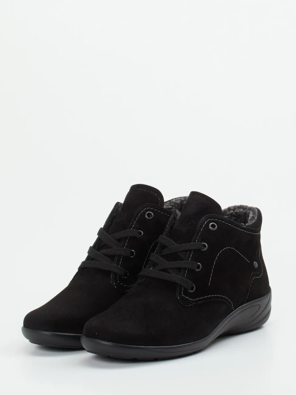 Semler – Schnürboots aus Veloursleder schwarz