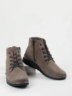 Semler – Schnürboots aus Veloursleder taupegrau