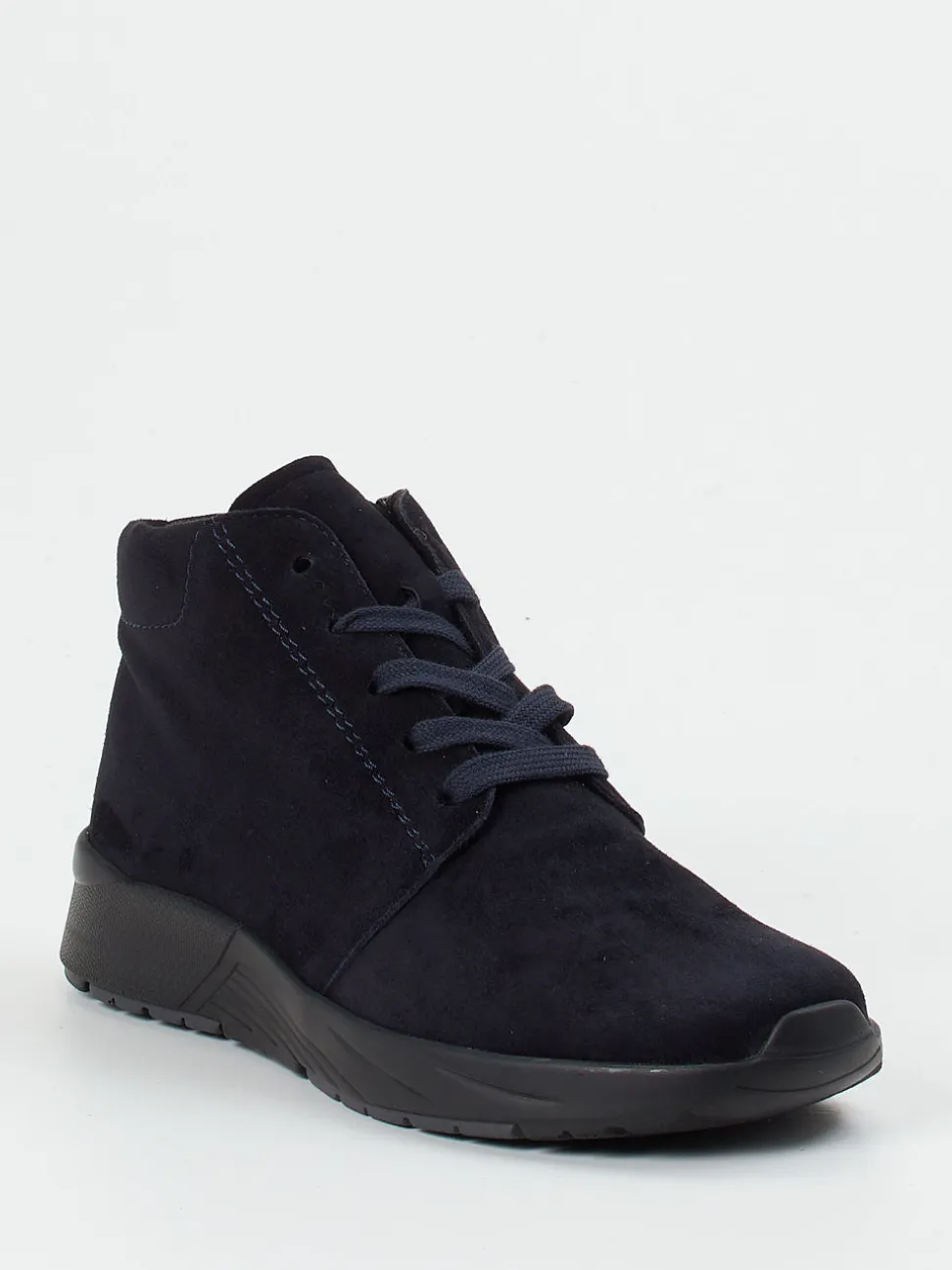 Semler – Schnürboots aus Veloursleder dunkelblau