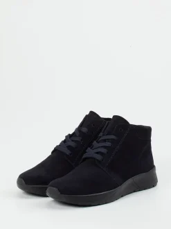 Semler – Schnürboots aus Veloursleder dunkelblau
