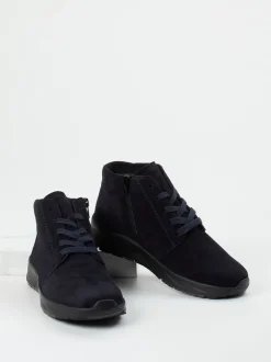 Semler – Schnürboots aus Veloursleder dunkelblau