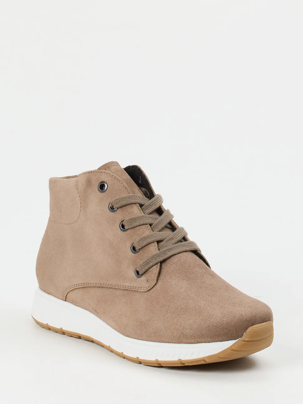 Semler – Schnürboots aus Veloursleder in Taupe