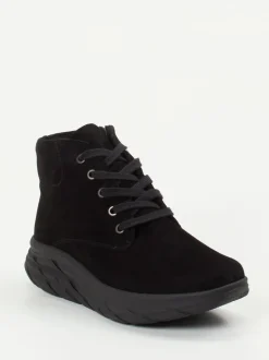 Semler – Schnür-Boots aus Veloursleder Schwarz