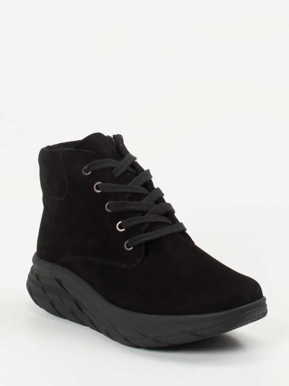 Semler – Schnür-Boots aus Veloursleder Schwarz