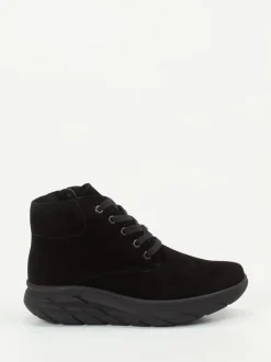 Semler – Schnür-Boots aus Veloursleder Schwarz