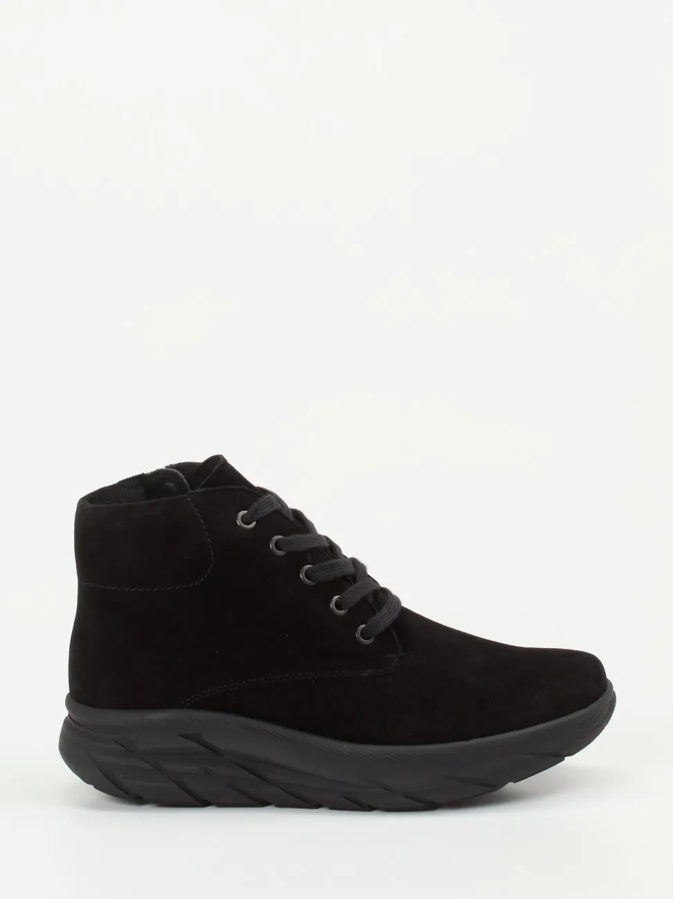 Semler – Schnür-Boots aus Veloursleder Schwarz