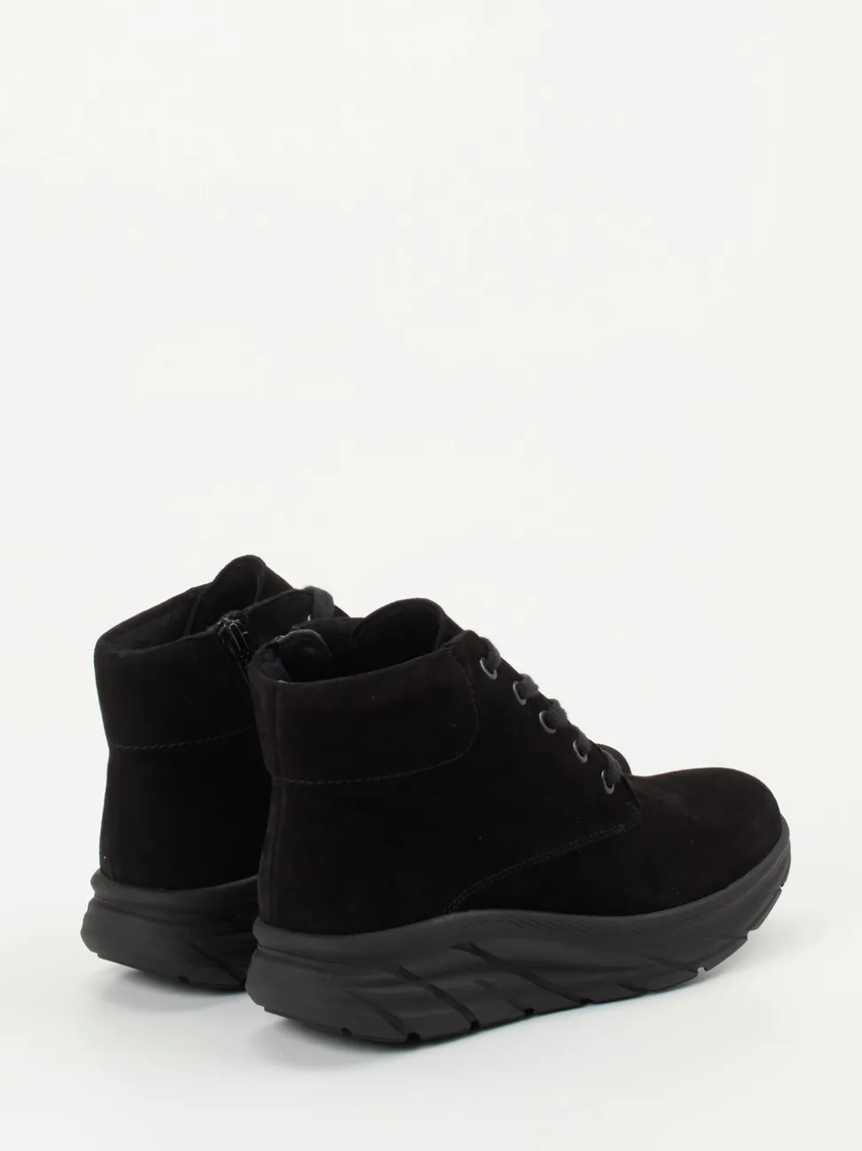 Semler – Schnür-Boots aus Veloursleder Schwarz