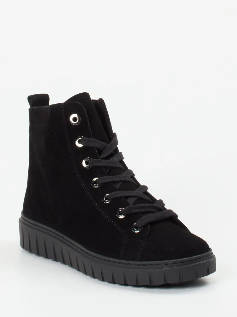 Semler – Schnürboots aus Veloursleder schwarz