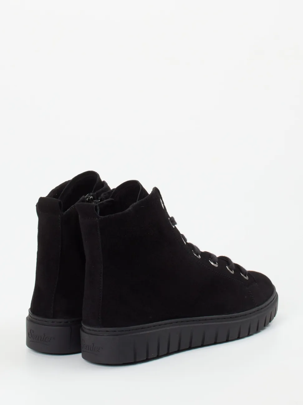 Semler – Schnürboots aus Veloursleder schwarz