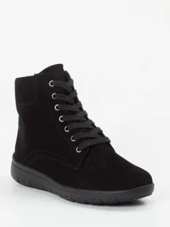 Semler – Schnürboots aus Veloursleder schwarz