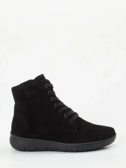 Semler – Schnürboots aus Veloursleder schwarz