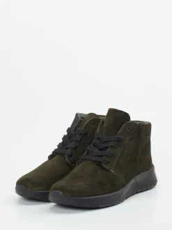 Semler – Schnürboots aus Veloursleder olivgrün