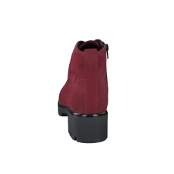 Semler – Schnür-Boots aus Veloursleder bordeauxrot
