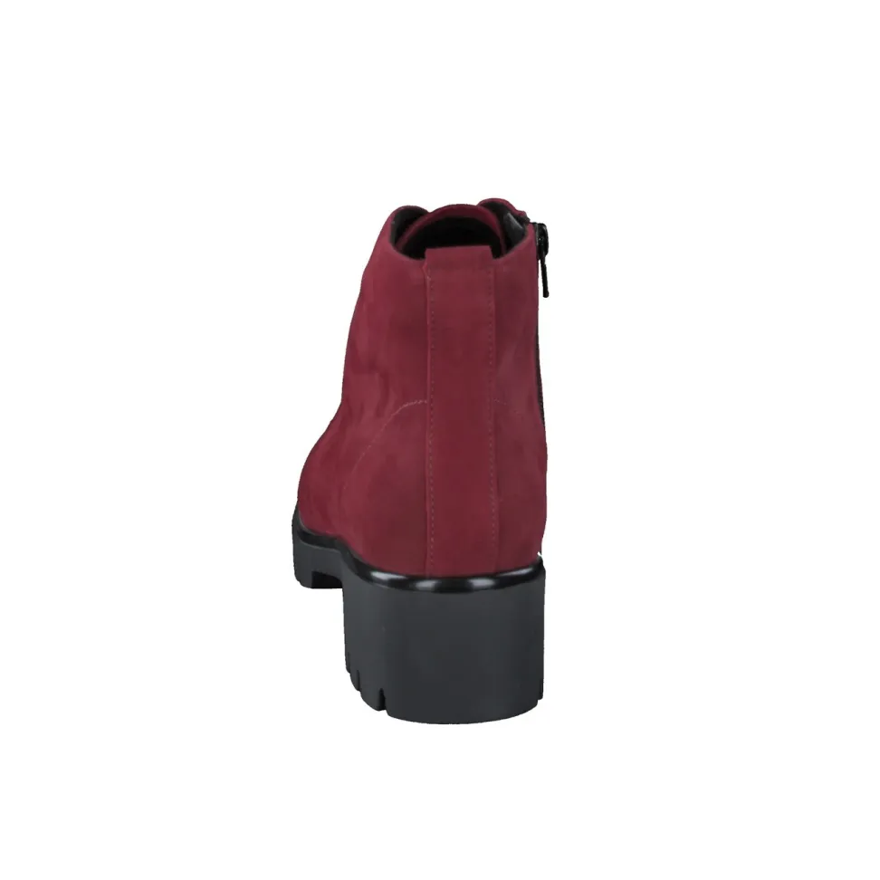 Semler – Schnür-Boots aus Veloursleder bordeauxrot