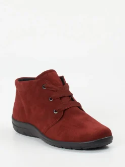 Semler – Schnürboots aus Veloursleder Bordeauxrot
