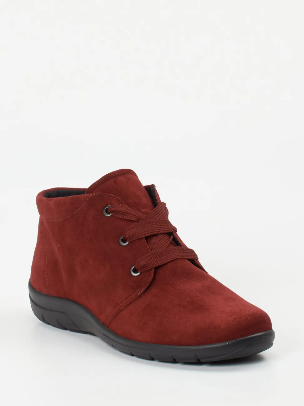 Semler – Schnürboots aus Veloursleder Bordeauxrot