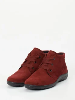 Semler – Schnürboots aus Veloursleder Bordeauxrot