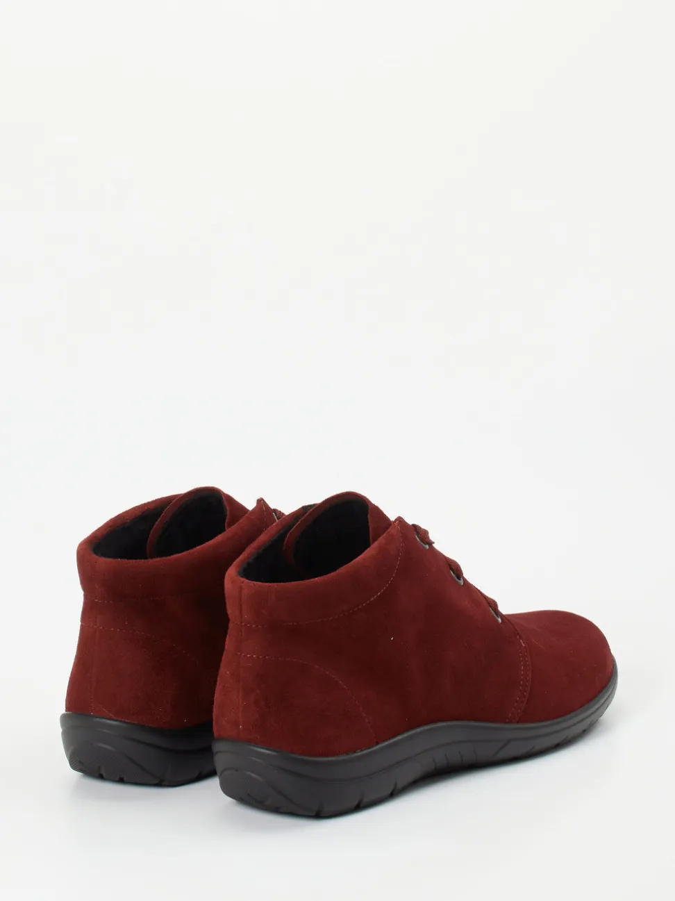 Semler – Schnürboots aus Veloursleder Bordeauxrot