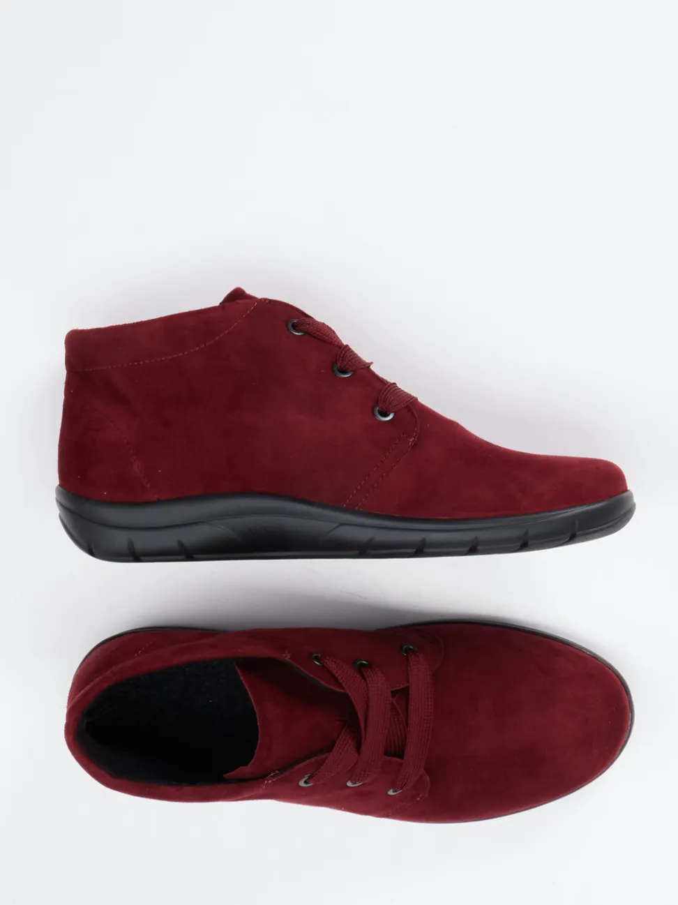 Semler – Schnürboots aus Veloursleder Bordeauxrot