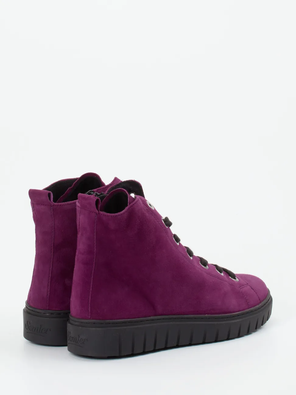 Semler – Schnürboots aus Veloursleder Pflaume
