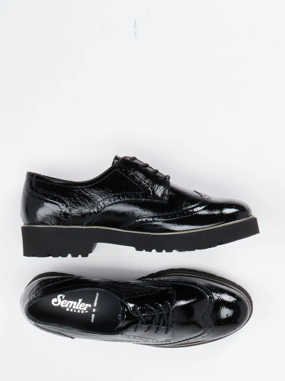 Semler – Schnürschuh aus Lackleder schwarz