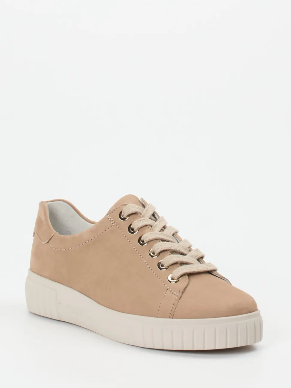 Semler – Schnürschuh aus Nubukleder in Beige