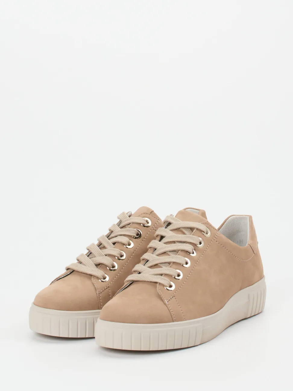 Semler – Schnürschuh aus Nubukleder in Beige