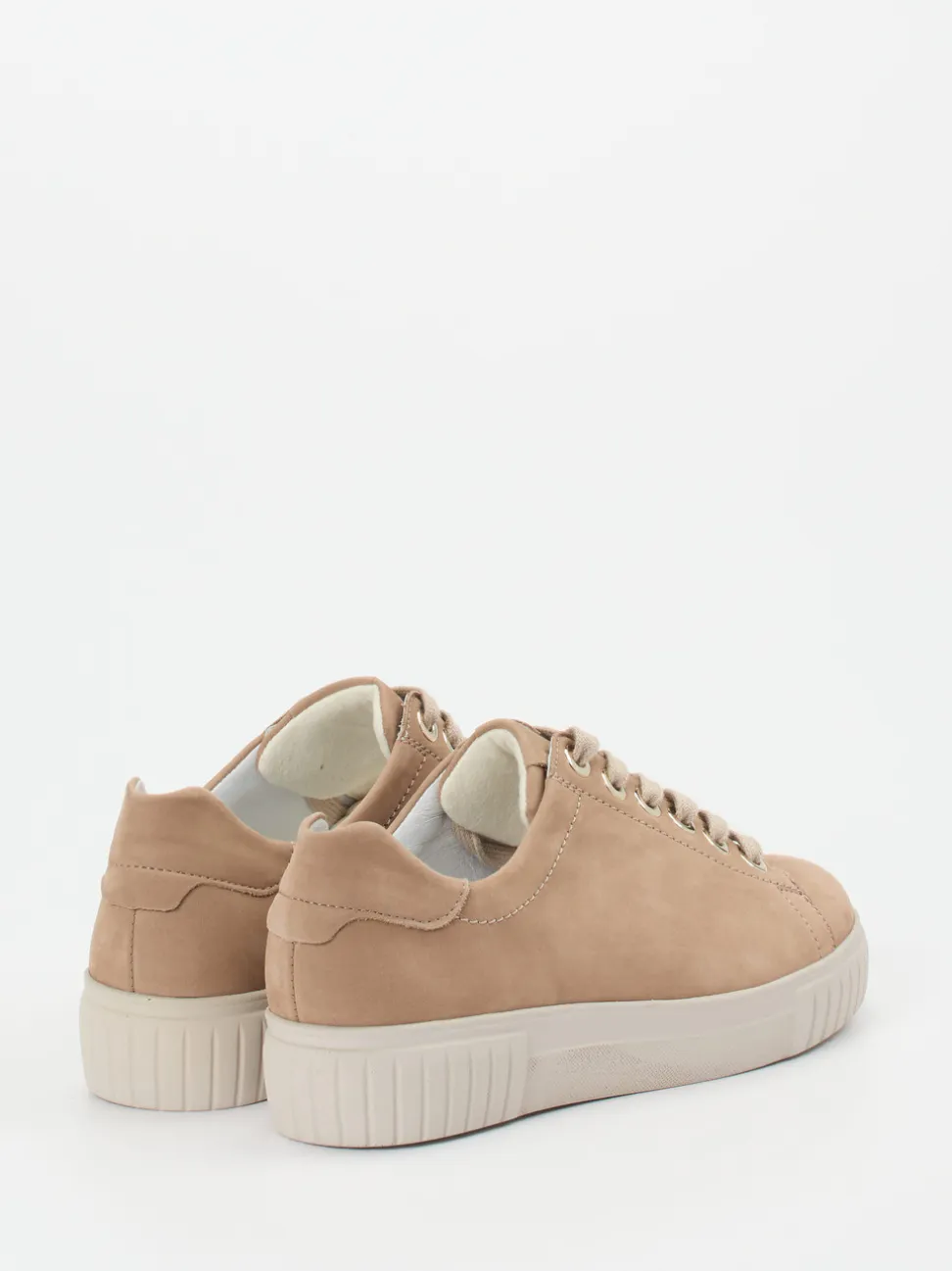 Semler – Schnürschuh aus Nubukleder in Beige