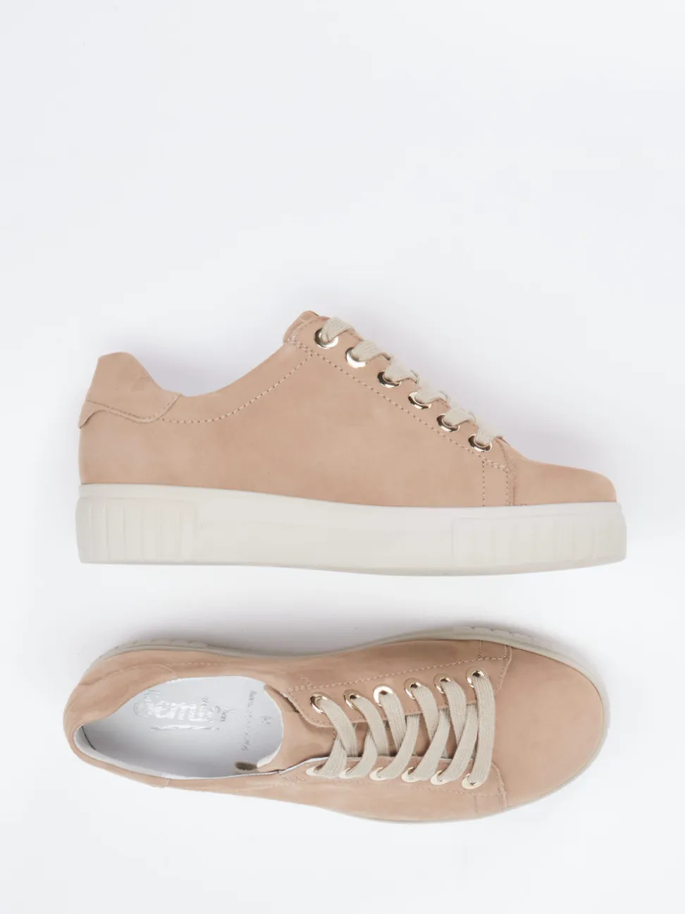 Semler – Schnürschuh aus Nubukleder in Beige