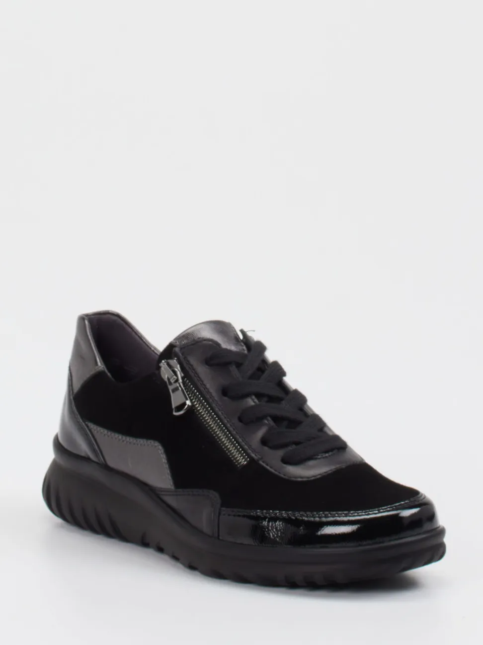 Semler – Schnürschuh aus Veloursleder Schwarz
