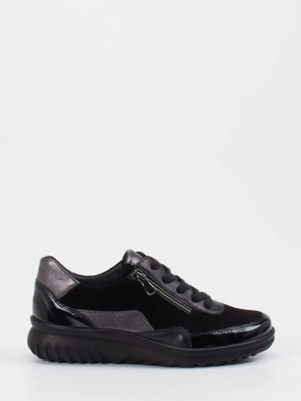 Semler – Schnürschuh aus Veloursleder Schwarz