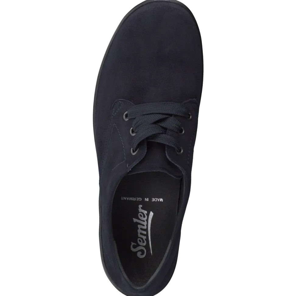 Semler – Schnürschuh aus Veloursleder Dunkelblau