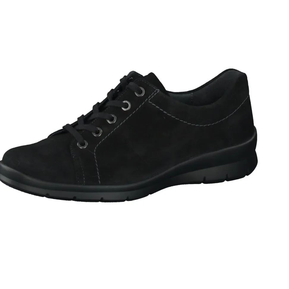Semler – Schnürschuhe aus Veloursleder schwarz